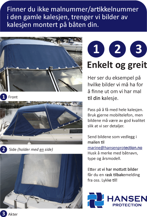 båtkalesje malnummer