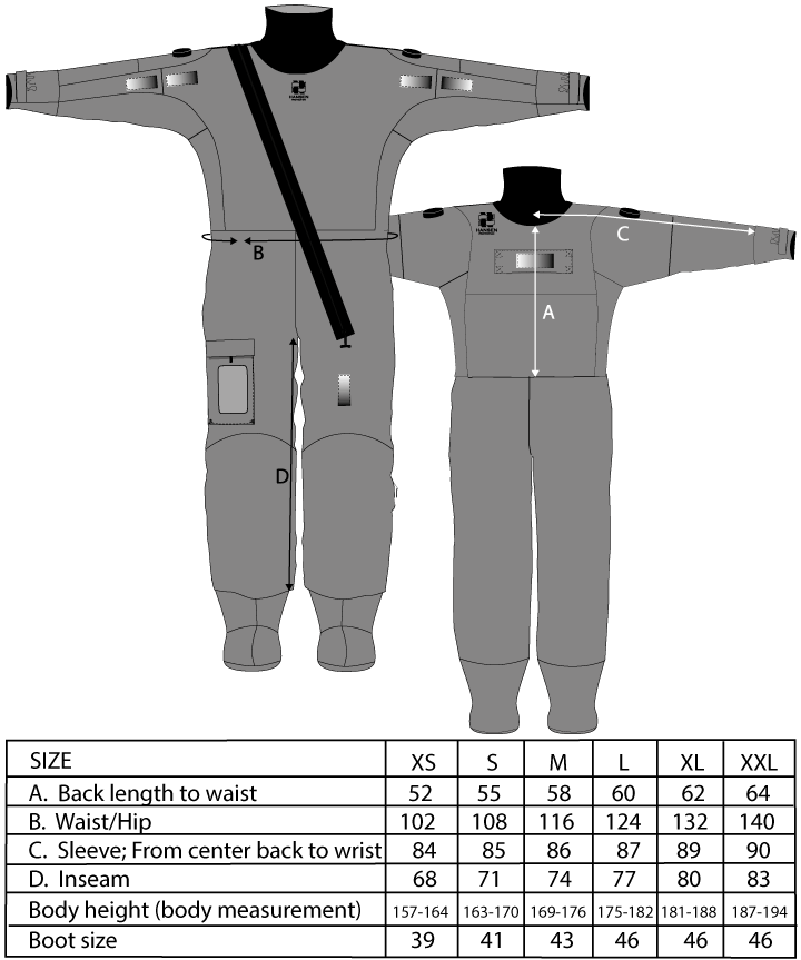 Survival Suit sizes